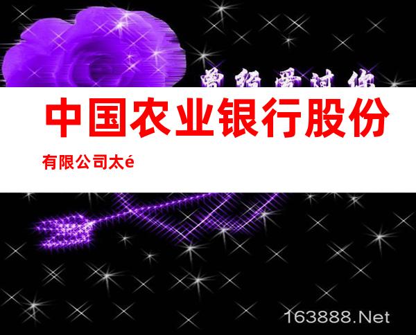 中国农业银行股份有限公司太阳山支行
