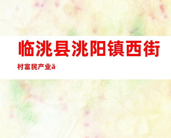 临洮县洮阳镇西街村富民产业专业合作社