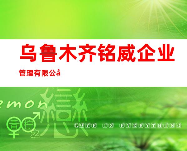 乌鲁木齐铭威企业管理有限公司