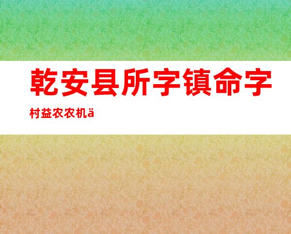 乾安县所字镇命字村益农农机专业合作社