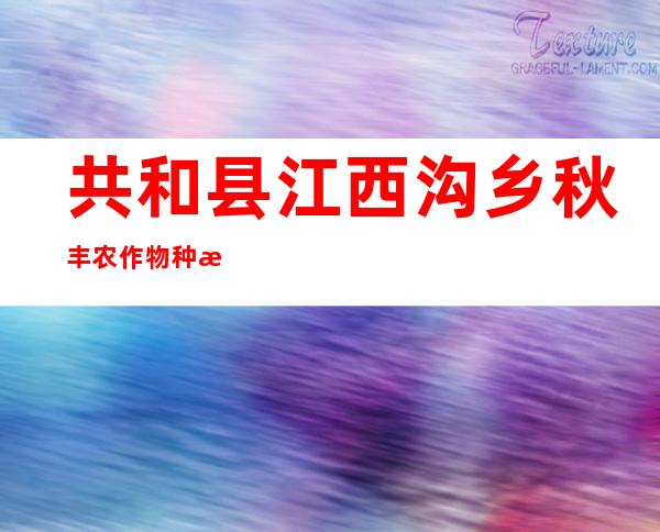 共和县江西沟乡秋丰农作物种植专业合作社