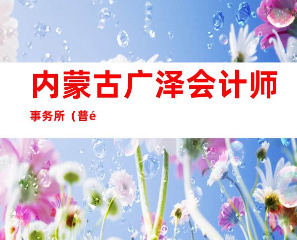 内蒙古广泽会计师事务所(普通合伙)