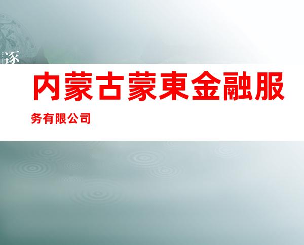 内蒙古蒙東金融服务有限公司