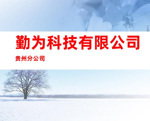 勤为科技有限公司贵州分公司