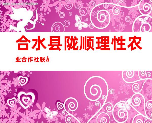 合水县陇顺理性农业合作社联合社