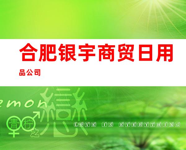 合肥银宇商贸日用品公司