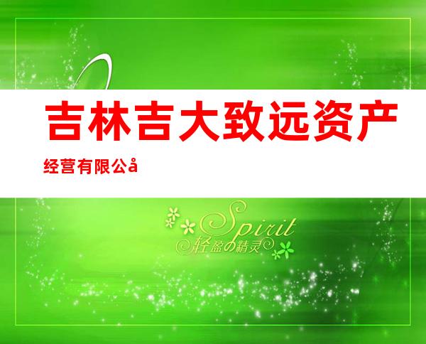吉林吉大致远资产经营有限公司