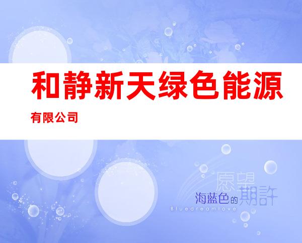 和静新天绿色能源有限公司