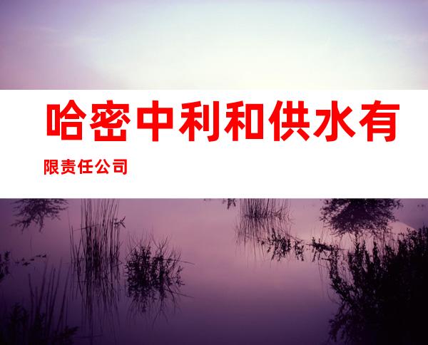 哈密中利和供水有限责任公司