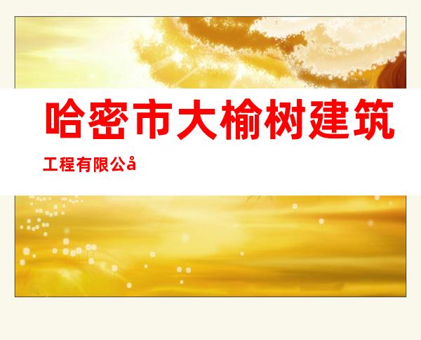 哈密市大榆树建筑工程有限公司