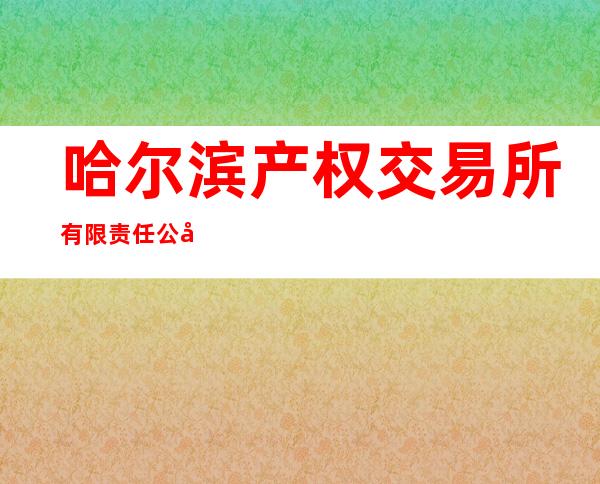 哈尔滨产权交易所有限责任公司