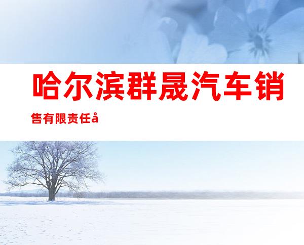 哈尔滨群晟汽车销售有限责任公司
