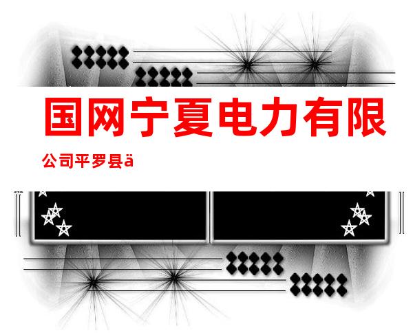 国网宁夏电力有限公司平罗县供电公司城关镇供电所