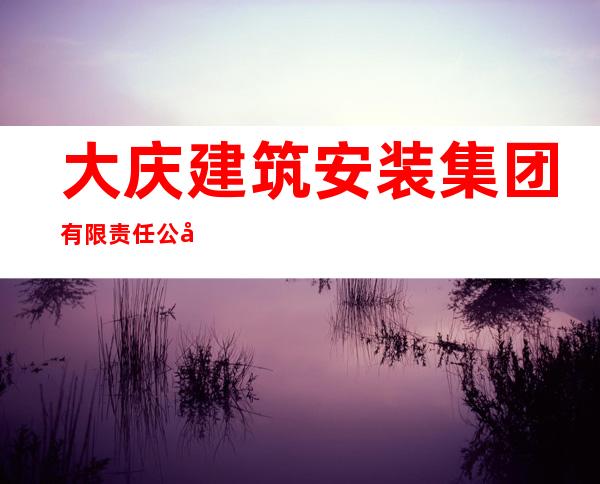 大庆建筑安装集团有限责任公司海南分公司