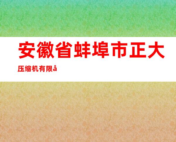 安徽省蚌埠市正大压缩机有限公司