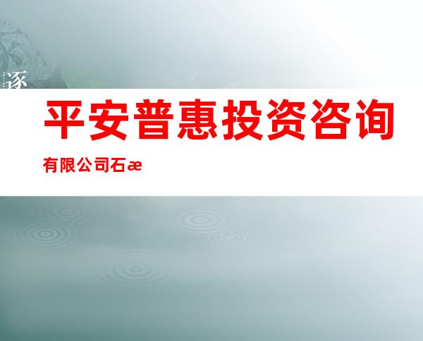 平安普惠投资咨询有限公司石河子分公司