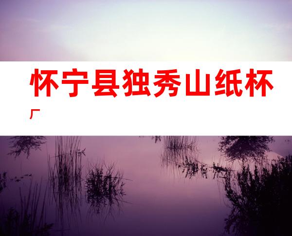 怀宁县独秀山纸杯厂