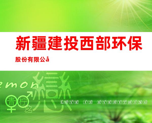新疆建投西部环保股份有限公司