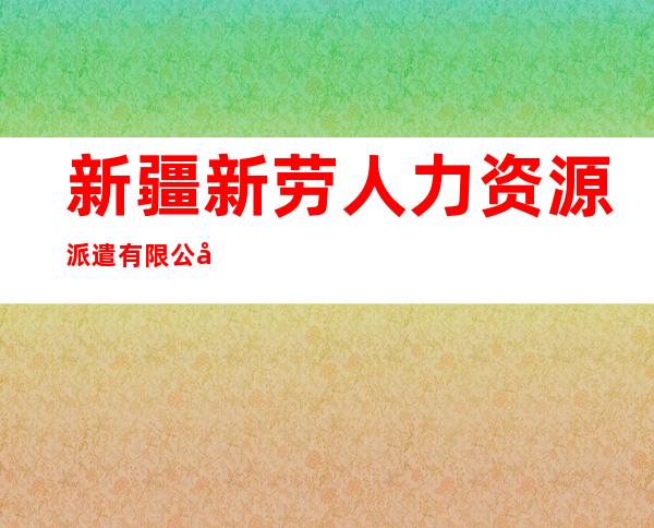 新疆新劳人力资源派遣有限公司
