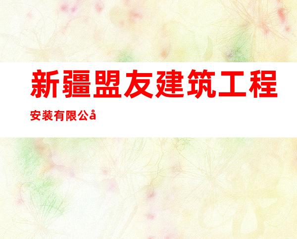 新疆盟友建筑工程安装有限公司
