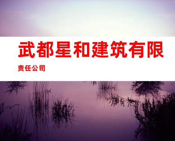 武都星和建筑有限责任公司