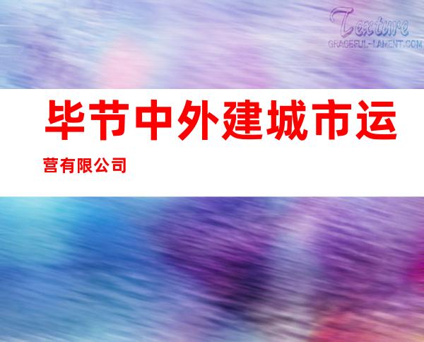 毕节中外建城市运营有限公司