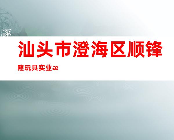 汕头市澄海区顺锋隆玩具实业有限公司