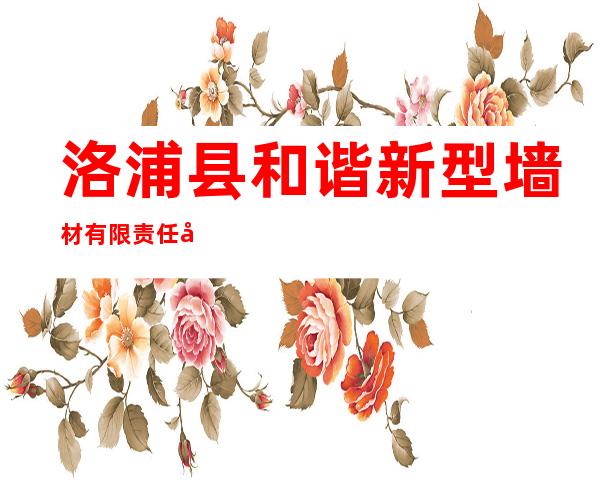 洛浦县和谐新型墙材有限责任公司