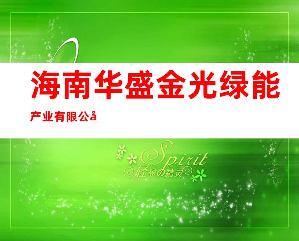 海南华盛金光绿能产业有限公司