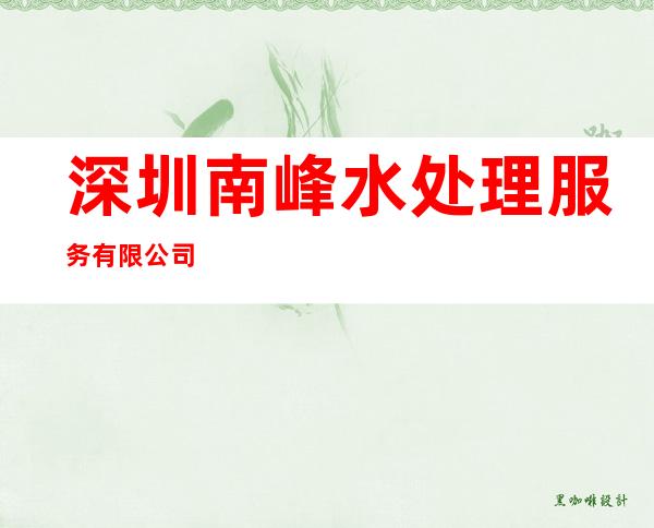 深圳南峰水处理服务有限公司