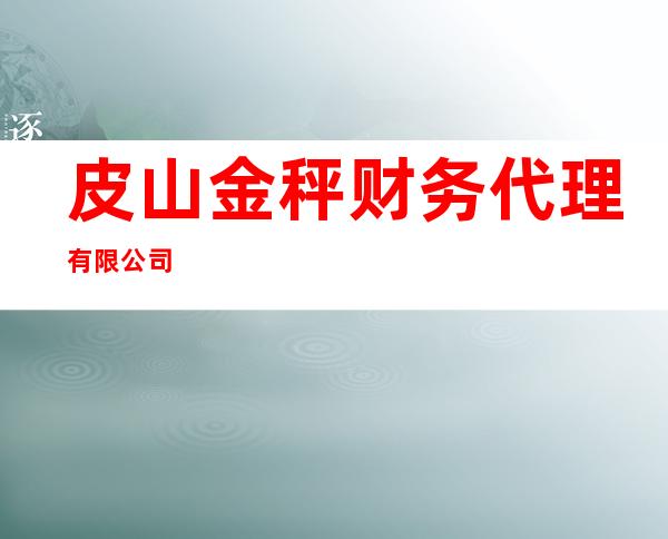皮山金秤财务代理有限公司