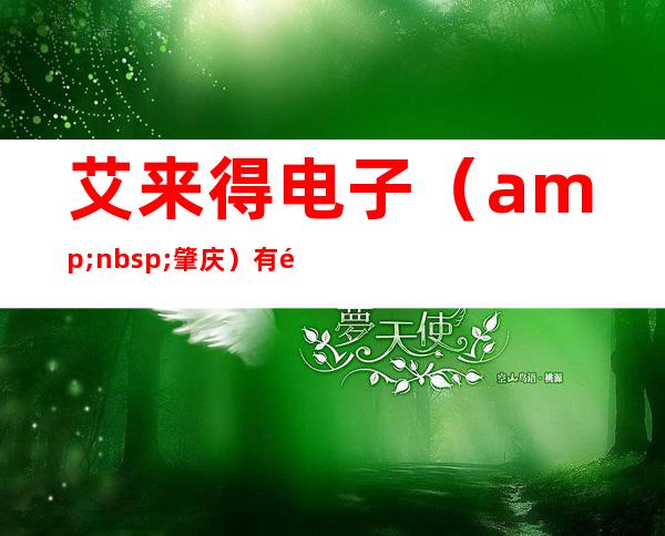 艾来得电子（&nbsp;肇庆）有限公司