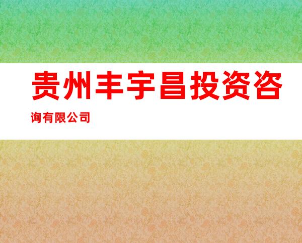 贵州丰宇昌投资咨询有限公司