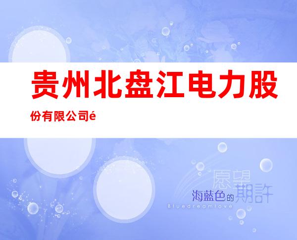 贵州北盘江电力股份有限公司马马崖分公司
