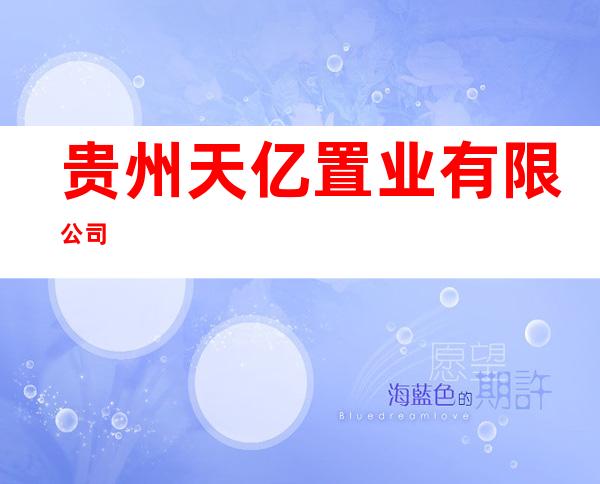 贵州天亿置业有限公司