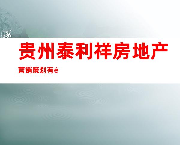 贵州泰利祥房地产营销策划有限公司