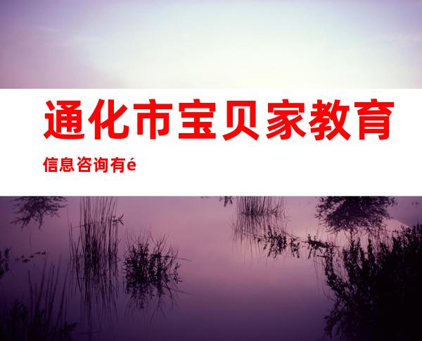 通化市宝贝家教育信息咨询有限公司