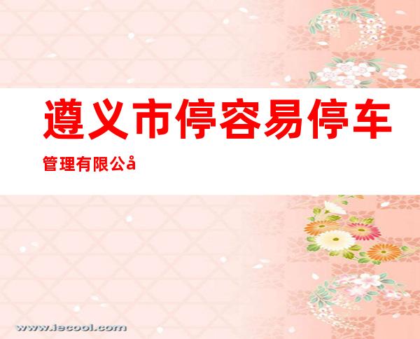 遵义市停容易停车管理有限公司