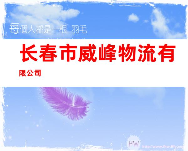 长春市威峰物流有限公司