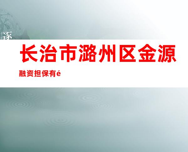 长治市潞州区金源融资担保有限公司