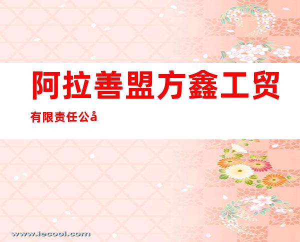 阿拉善盟方鑫工贸有限责任公司