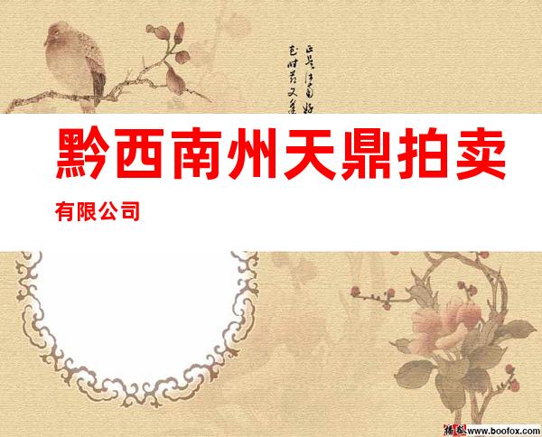 黔西南州天鼎拍卖有限公司